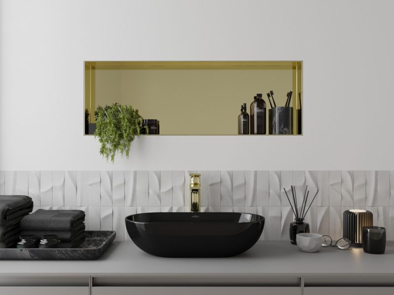 Indbygget hylde Mexen X-Wall-NR i guld 90 x 30 cm 1951903010 1 stk.