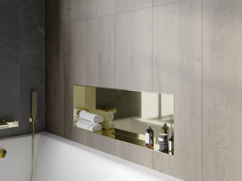 Indbygget hylde Mexen X-Wall-NR i guld 90 x 30 cm 1951903010 1 stk.