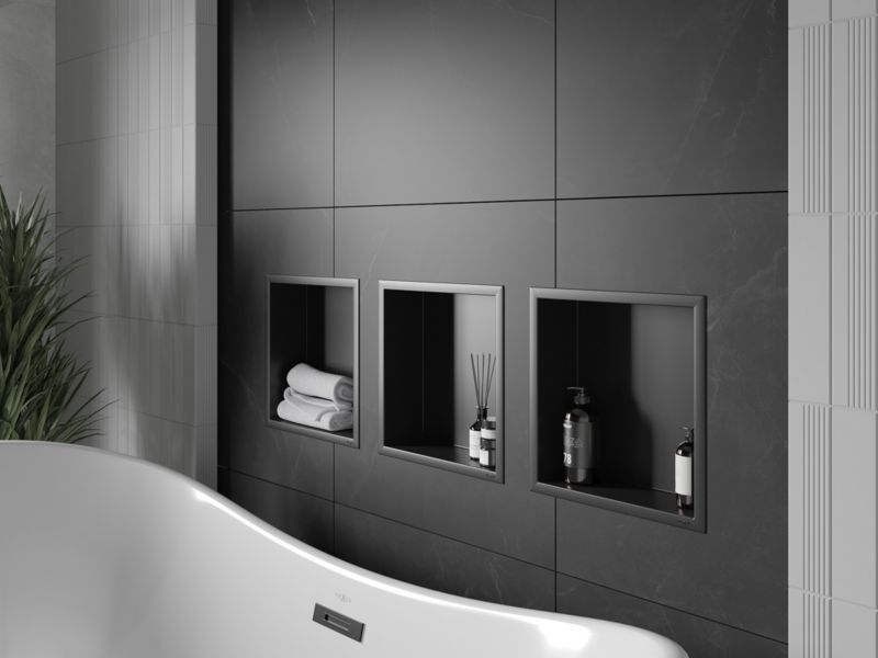 Indbygget hylde Mexen X-Wall-R sort 30 x 30 cm 1 stk.
