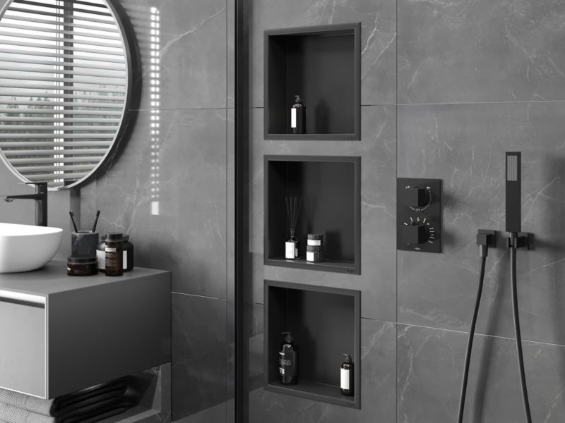 Indbygget hylde Mexen X-Wall-R sort 30 x 30 cm 1 stk.