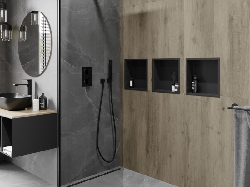 Indbygget hylde Mexen X-Wall-R sort 30 x 30 cm 1 stk.