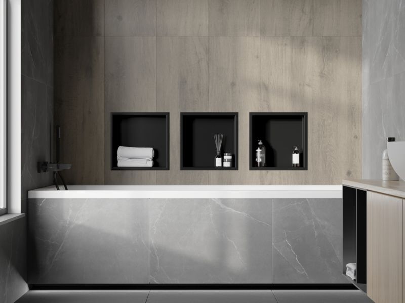 Indbygget hylde Mexen X-Wall-R sort 30 x 30 cm 1 stk.