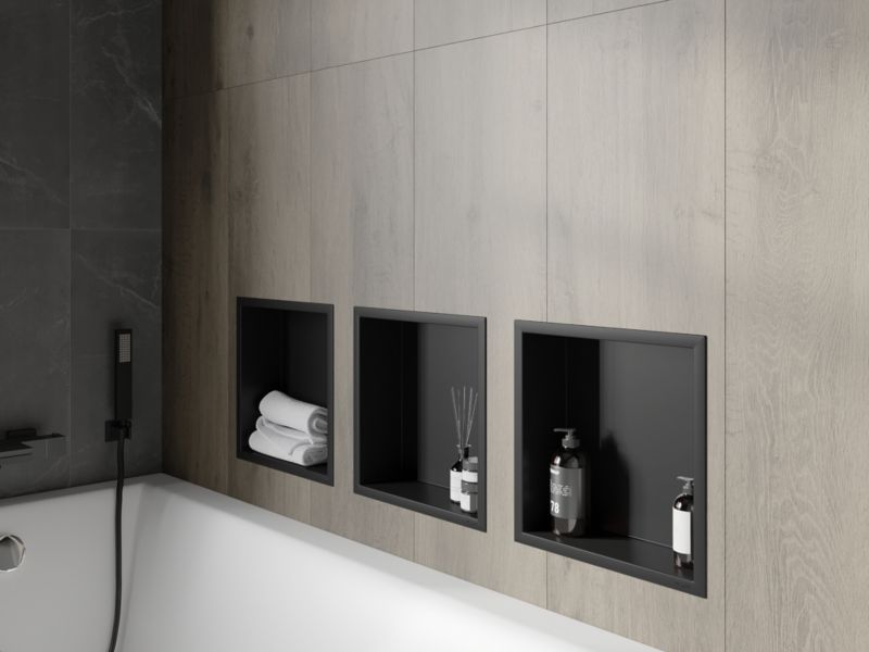 Indbygget hylde Mexen X-Wall-R sort 30 x 30 cm 1 stk.