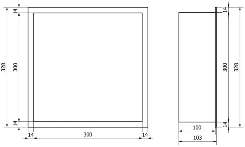 Indbygget hylde Mexen X-Wall-R sort 30 x 30 cm 1 stk.