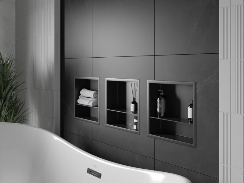Indbygget hylde Mexen X-Wall-R sort 30 x 30 cm 1 stk.