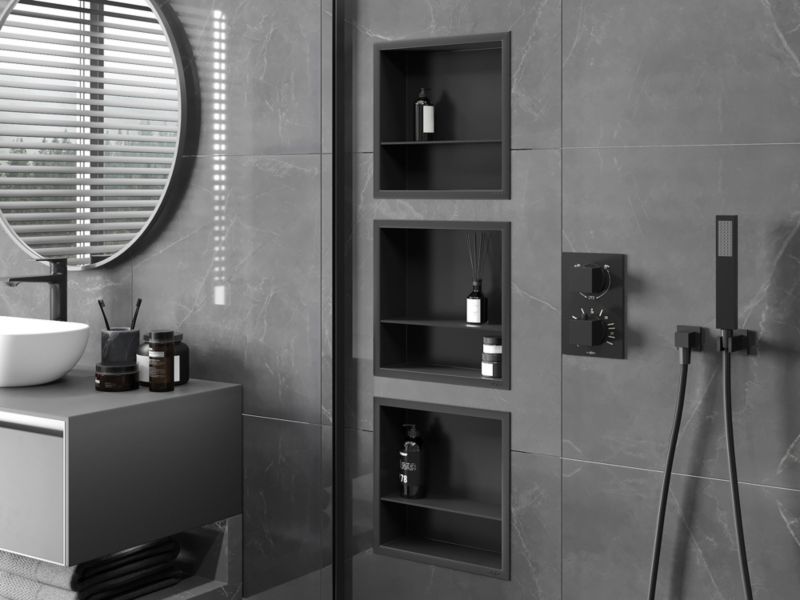 Indbygget hylde Mexen X-Wall-R sort 30 x 30 cm 1 stk.