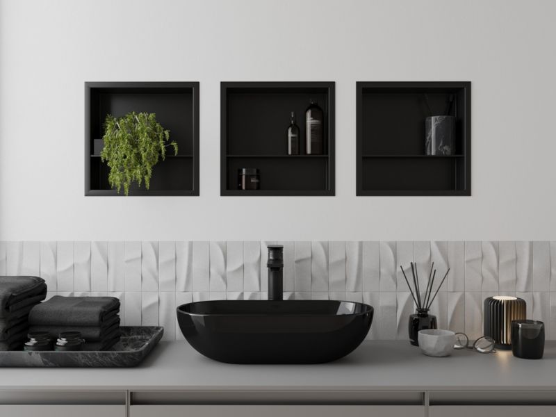 Indbygget hylde Mexen X-Wall-R sort 30 x 30 cm 1 stk.
