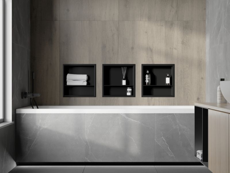 Indbygget hylde Mexen X-Wall-R sort 30 x 30 cm 1 stk.