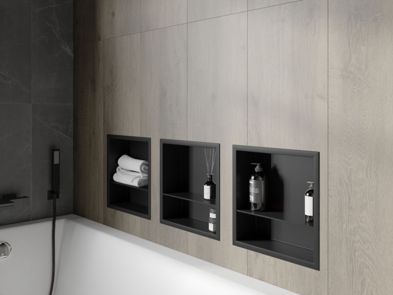 Indbygget hylde Mexen X-Wall-R sort 30 x 30 cm 1 stk.
