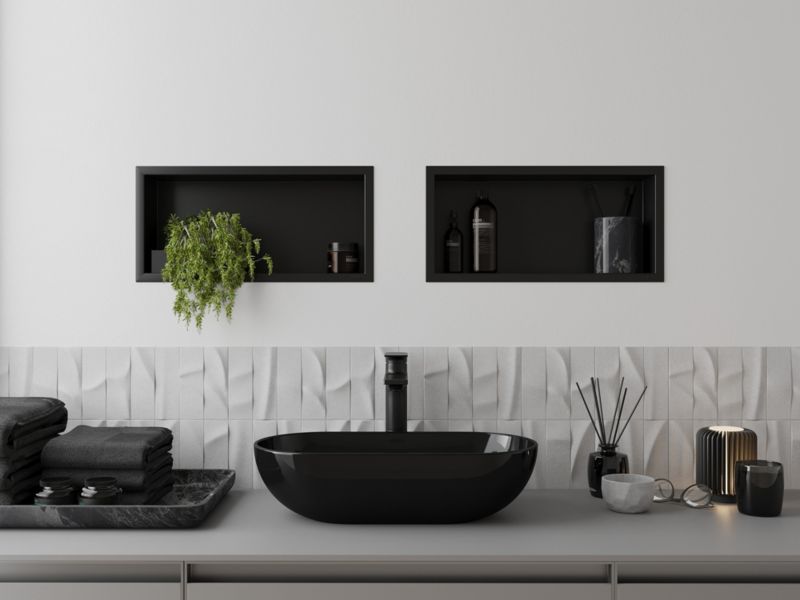 Indbygget hylde Mexen X-Wall-R sort 45 x 20 cm 1 stk.
