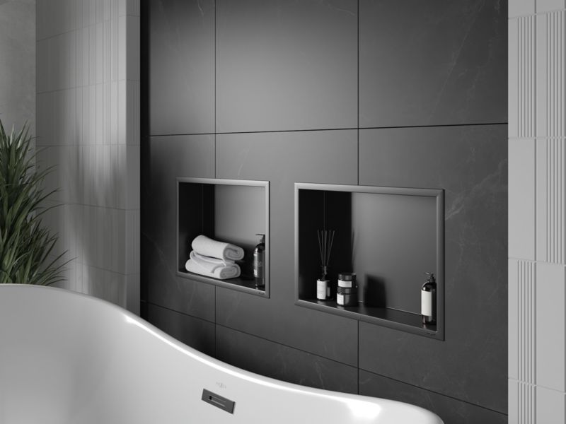 Indbygget hylde Mexen X-Wall-R sort 45 x 30 cm 1 stk.