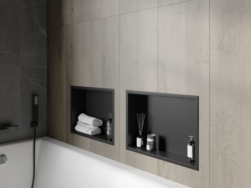 Indbygget hylde Mexen X-Wall-R sort 45 x 30 cm 1 stk.