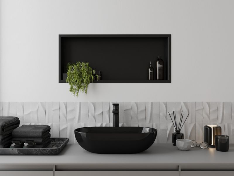 Indbygget hylde Mexen X-Wall-R sort 75 x 30 cm 1 stk.
