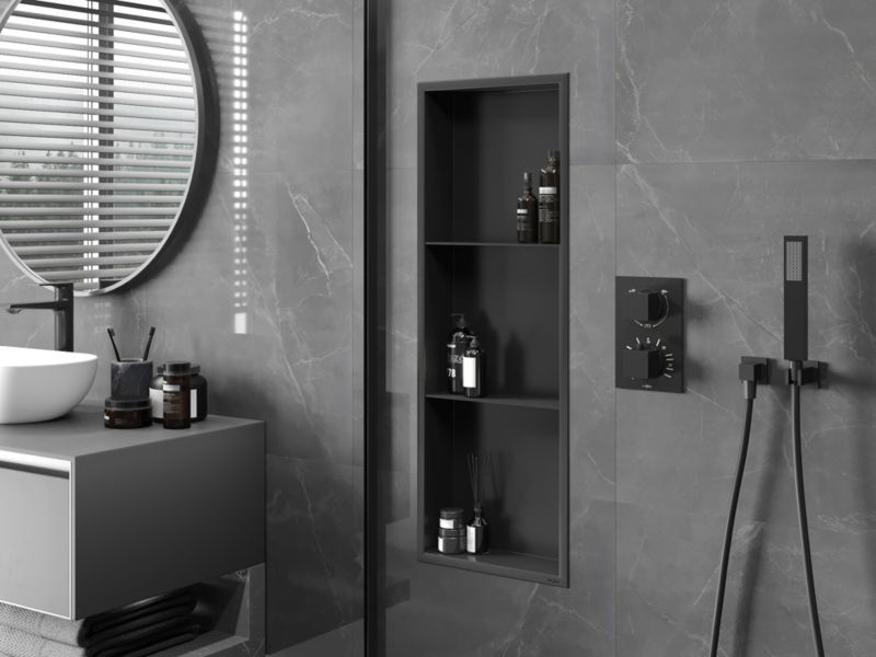 Indbygget hylde Mexen X-Wall-R sort 90 x 30 cm 1 stk.