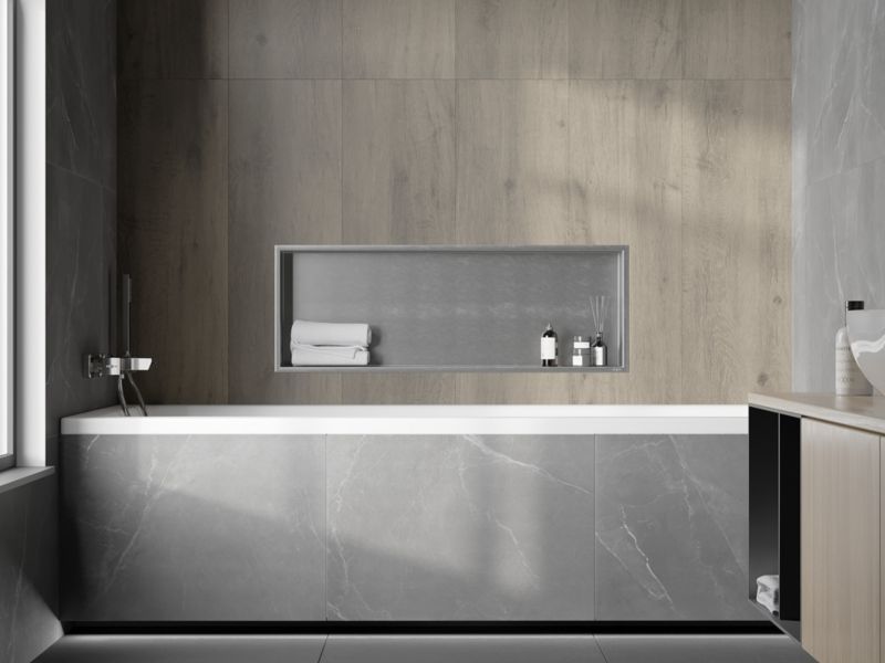 Indbygget hylde Mexen X-Wall-R inox 90 x 30 cm 1910903010 1 stk.