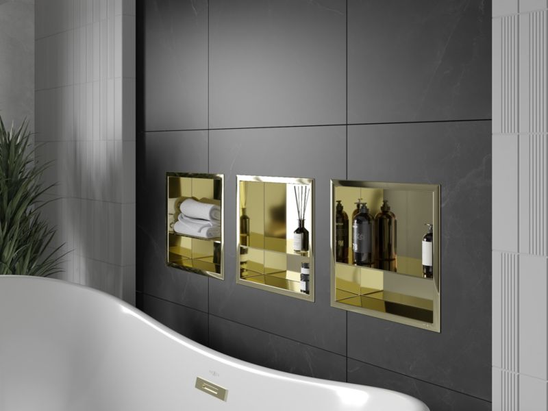 Indbygget hylde Mexen X-Wall-R i guld 30 x 30 cm, 1 stk.