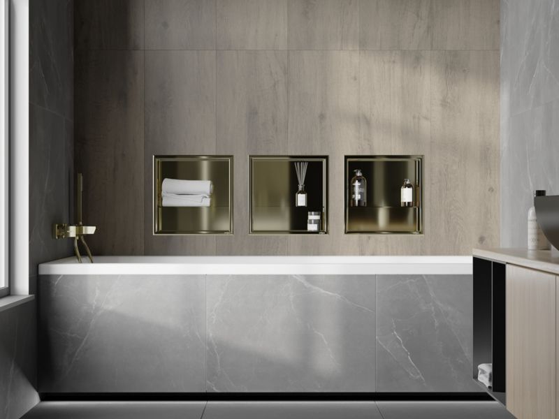 Indbygget hylde Mexen X-Wall-R i guld 30 x 30 cm, 1 stk.