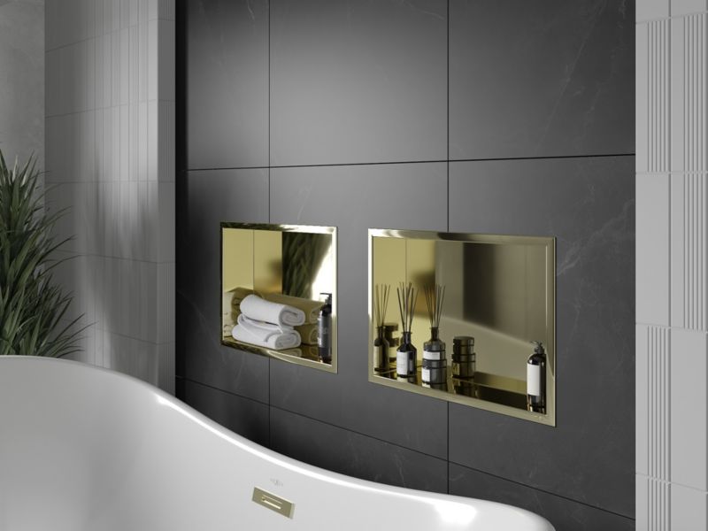 Indbygget hylde Mexen X-Wall-R i guld 45 x 30 cm, 1 stk.