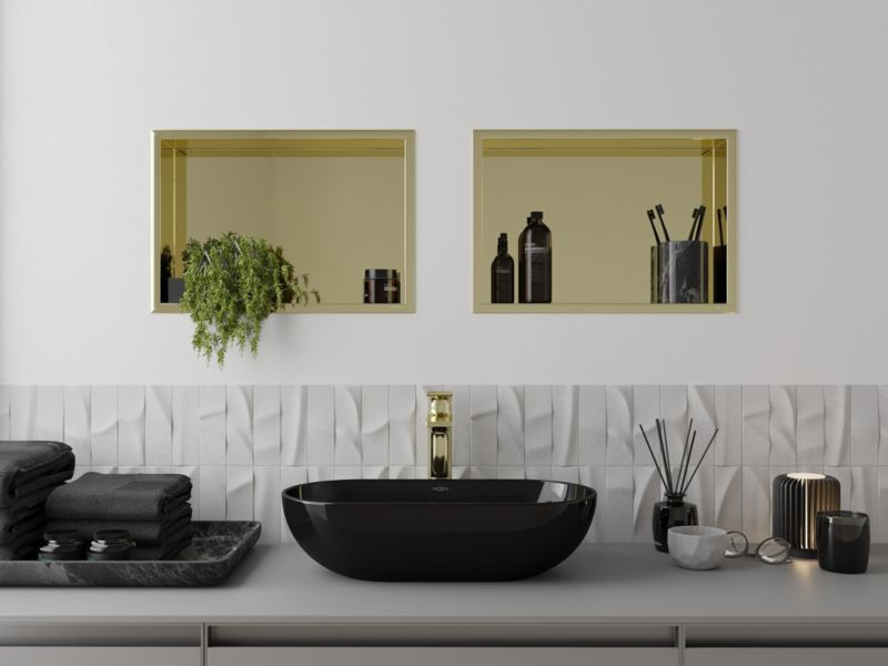 Indbygget hylde Mexen X-Wall-R i guld 45 x 30 cm, 1 stk.