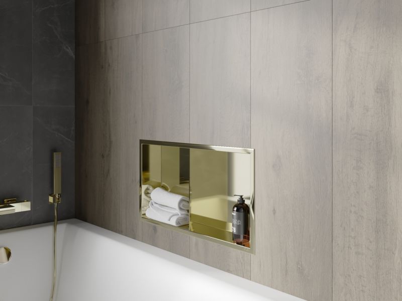 Indbygget Mexen X-Wall-R hylde i guld 60 x 30 cm, 1 stk.