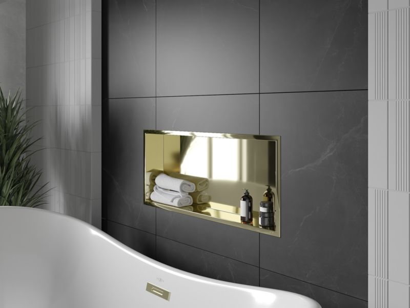 Indbygningshylde Mexen X-Wall-R i guld 75x30 cm 1 stk.