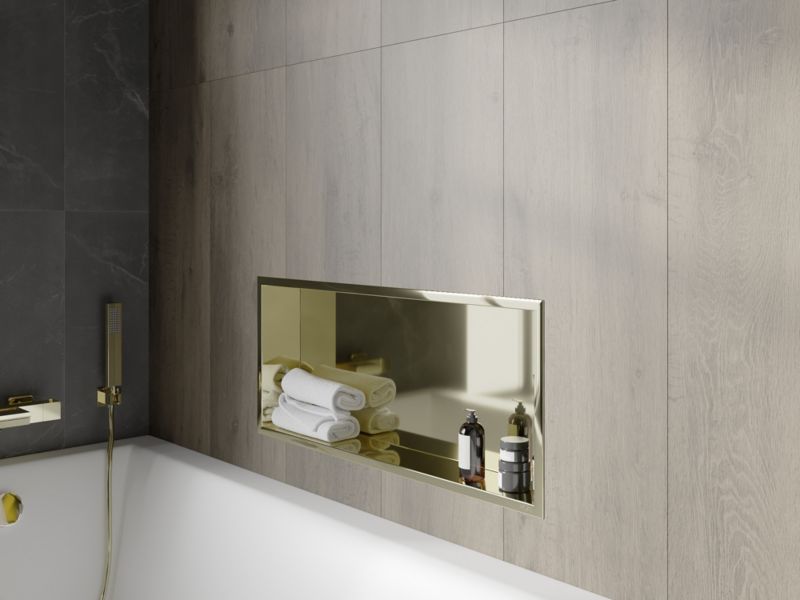 Indbygningshylde Mexen X-Wall-R i guld 75x30 cm 1 stk.