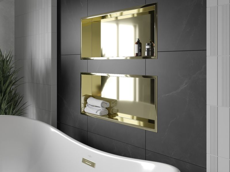 Indbygningshylde Mexen X-Wall-R i guld 75x30 cm 1 stk.