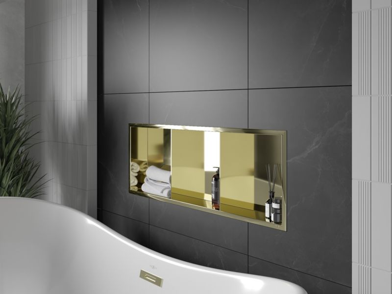 Indbygget hylde Mexen X-Wall-R i guld 90 x 30 cm, 1 stk.