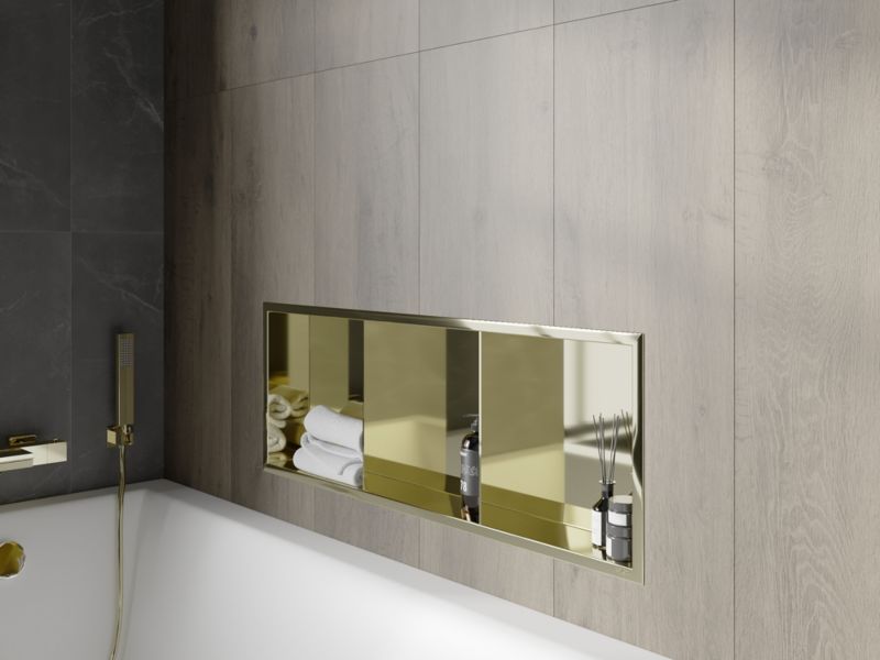 Indbygget hylde Mexen X-Wall-R i guld 90 x 30 cm, 1 stk.
