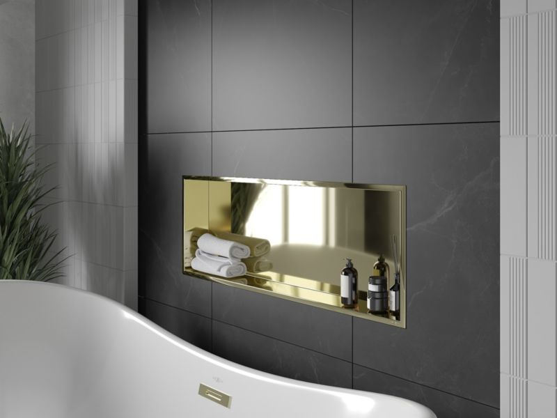 Mexen X-Wall-R indbygningshylde i guld 90 x 30 cm 1950903010 1 stk.