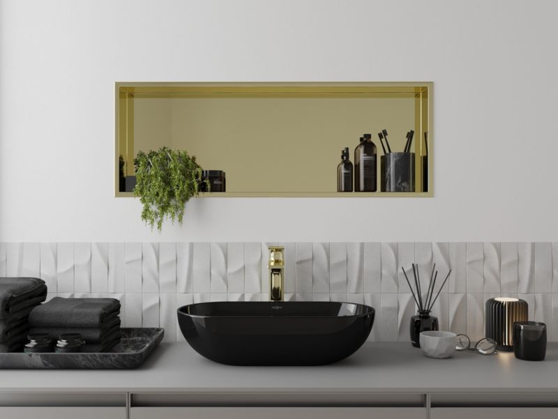 Mexen X-Wall-R indbygningshylde i guld 90 x 30 cm 1950903010 1 stk.
