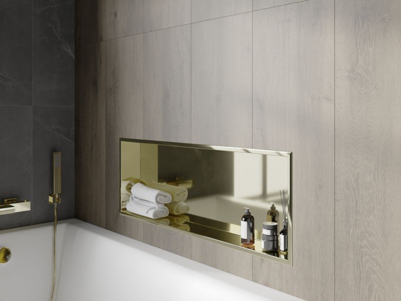 Mexen X-Wall-R indbygningshylde i guld 90 x 30 cm 1950903010 1 stk.