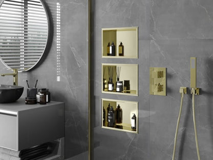Indbygningshylde Mexen X-Wall-R i guld 30 x 20 cm, 1 stk.