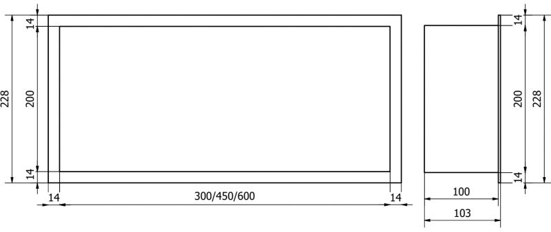 Indbygningshylde Mexen X-Wall-R i guld 30 x 20 cm, 1 stk.