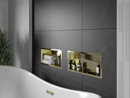 Indbygningshylde Mexen X-Wall-R i guld 45 x 20 cm, 1 stk.