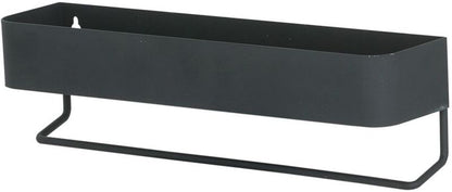 Metalhylde med Håndklædestang Sort 35 cm