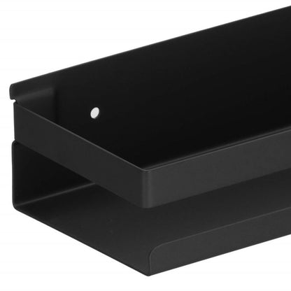 Springos badeværelseshylder sæt 2 stk. væghængte til brusebad 40x10 cm rustfrit stål loft sort 1 sæt