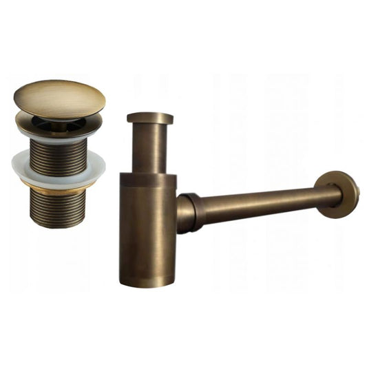 Mexen rund vaskesifon i antik bronze, 1 stk.