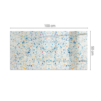 Gulvplade Glas 100x50 cm Transparent med Mønster