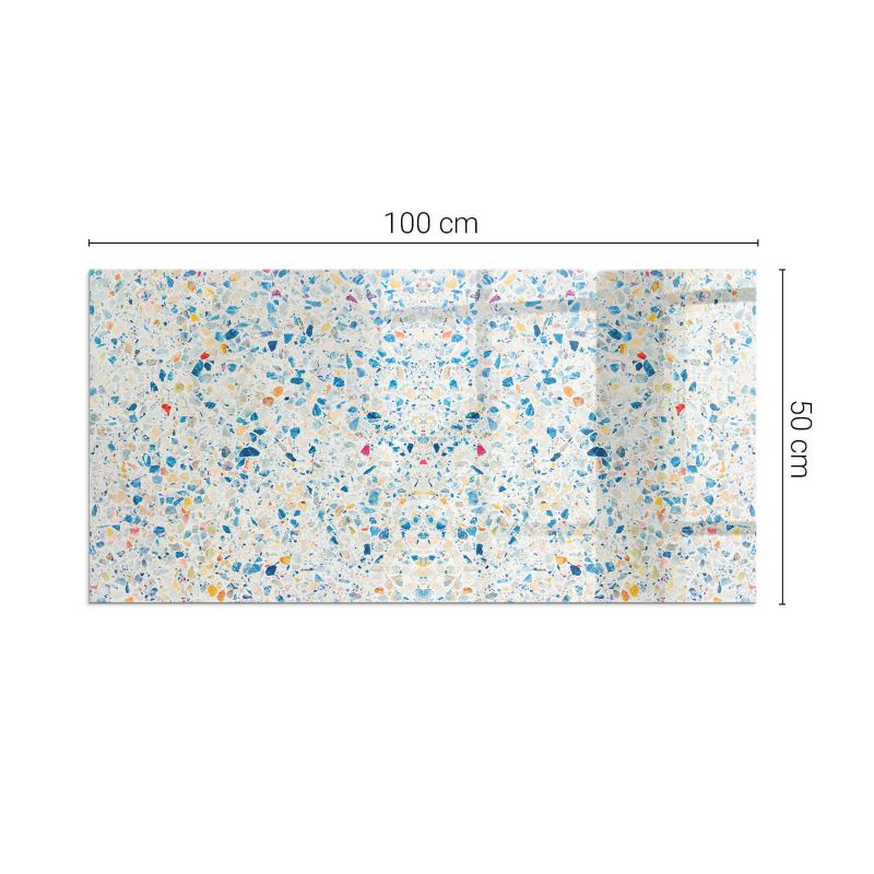 Gulvplade Glas 100x50 cm Transparent med Mønster