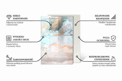 Glasgulvplade Marmormønster 100x50 cm Hærdet Glas