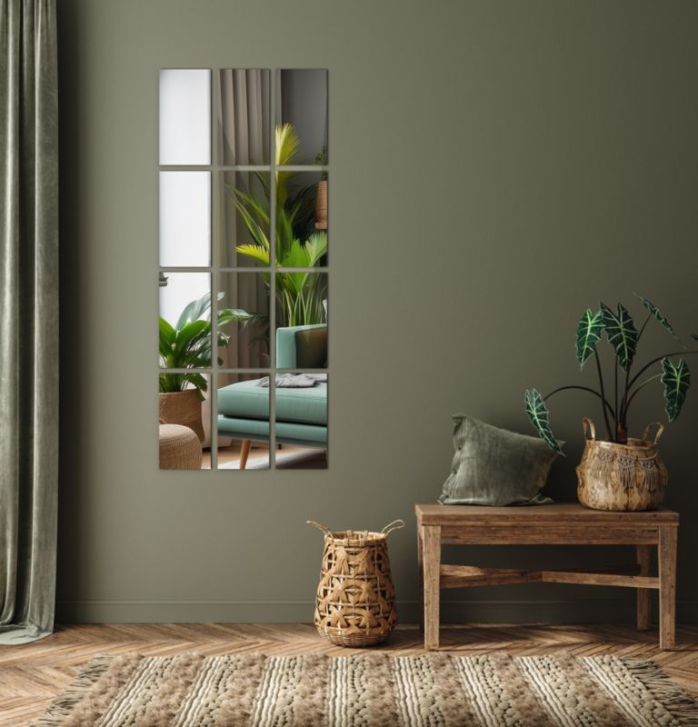 Tulup selvklæbende rektangulære spejlfliser 30 x 20 cm – dekorative vægfliser, 6 stk.