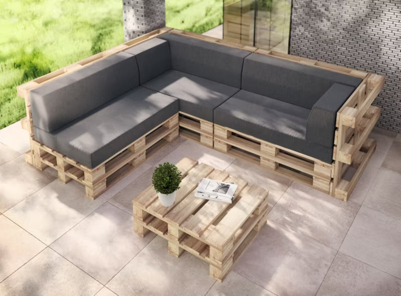 Pallesofa Hynder 120x78 cm Grå Vandtæt