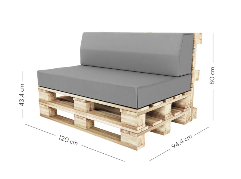Pallesofa Hynder 120x78 cm Grå Vandtæt