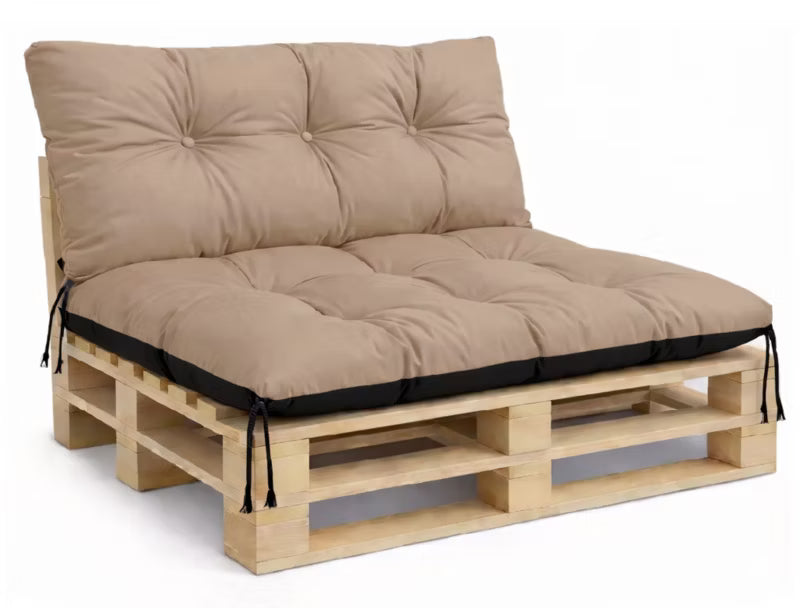 Pallesofahynder 120x80x40 cm Beige Vandtæt 2 stk