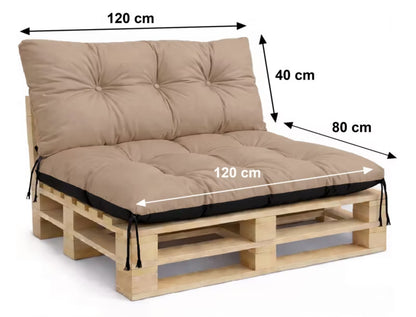 Pallesofahynder 120x80x40 cm Beige Vandtæt 2 stk