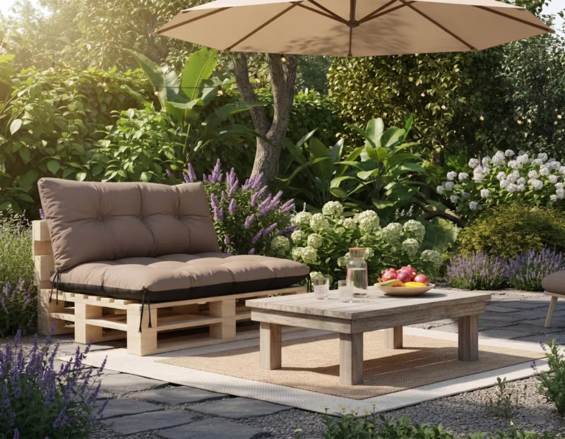 Pallesofahynder 120x80x40 cm Beige Vandtæt 2 stk