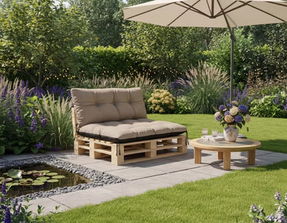 Pallesofahynder 120x80x40 cm Beige Vandtæt 2 stk