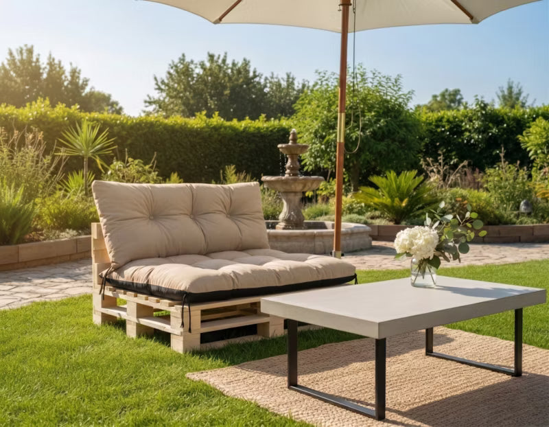 Pallesofahynder 120x80x40 cm Beige Vandtæt 2 stk