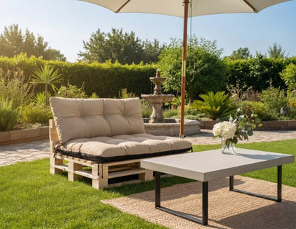 Pallesofahynder 120x80x40 cm Beige Vandtæt 2 stk